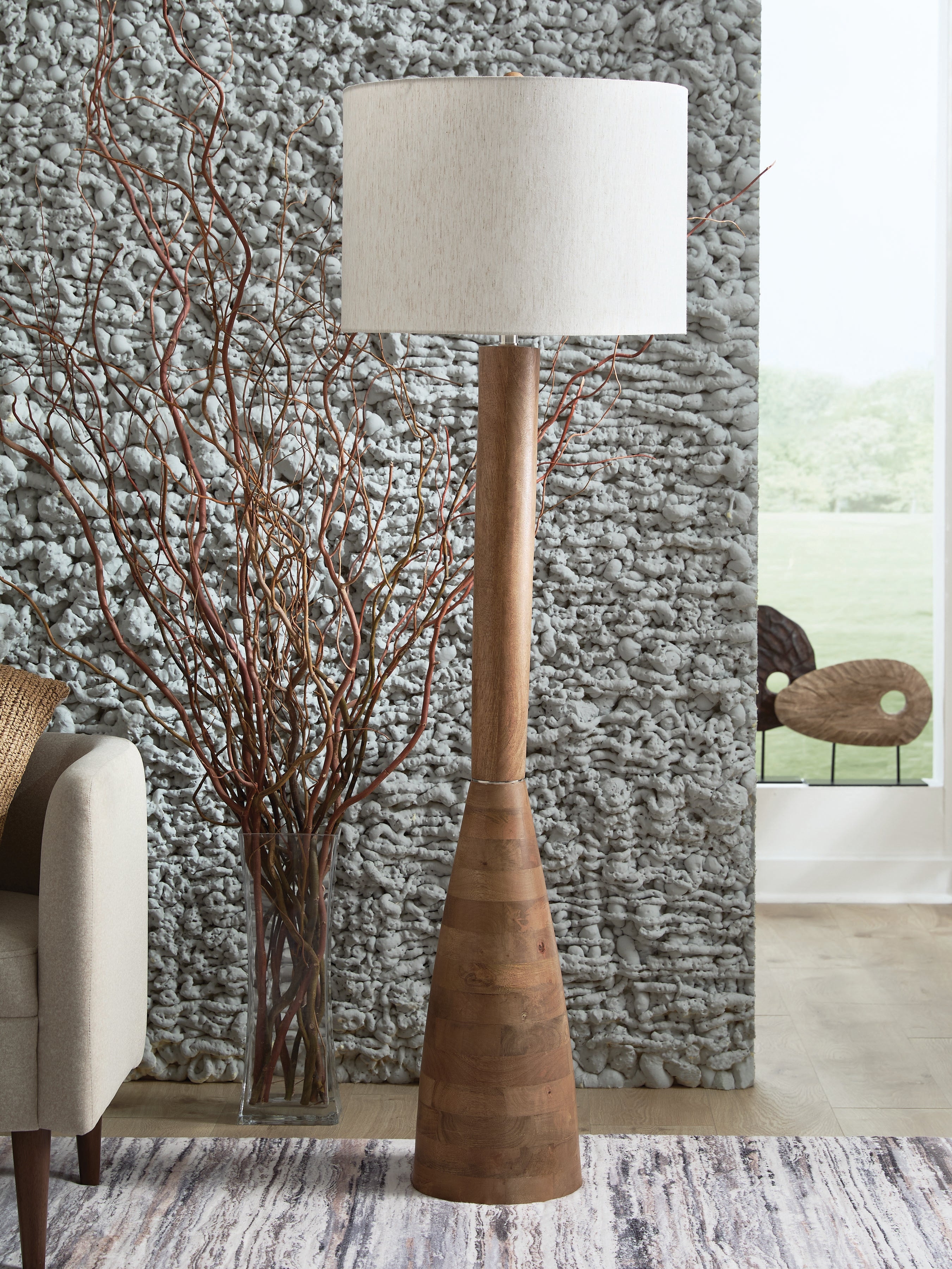 Warmstead Furniture - Ashley Furniture - Ailsa Lighting - Wood Floor Lamp (1/CN) / Natural Brown - L329111