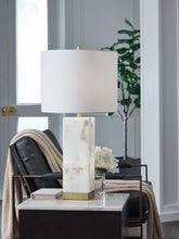 Warmstead Furniture - Ashley Furniture - Linderfield Lighting - Alabaster Table Lamp (1/CN) / White/Gold Finish - L429094