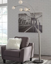 Warmstead Furniture - Ashley Furniture - Winter Lighting - Metal Arc Lamp (1/CN) / Silver Finish - L725089