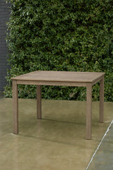 Warmstead Furniture - Ashley Furniture - Aria Plains Outdoor - Square Dining Table w/UMB OPT / Brown - P359-615