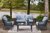 Warmstead Furniture - Ashley Furniture - Bridges Beach Outdoor - Love/Chairs/Table Set (4/CN) - PCP391-080