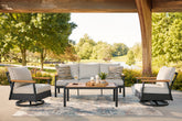 Warmstead Furniture - Ashley Furniture - Carmel Highlands Outdoor - Sofa/Chairs/Table Set (4/CN) - PCP513-081
