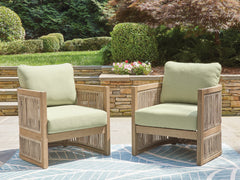 Warmstead Furniture - Ashley Furniture - Serena Shores Outdoor - Sofa with Cushion / Beige/Green - PCP604-838