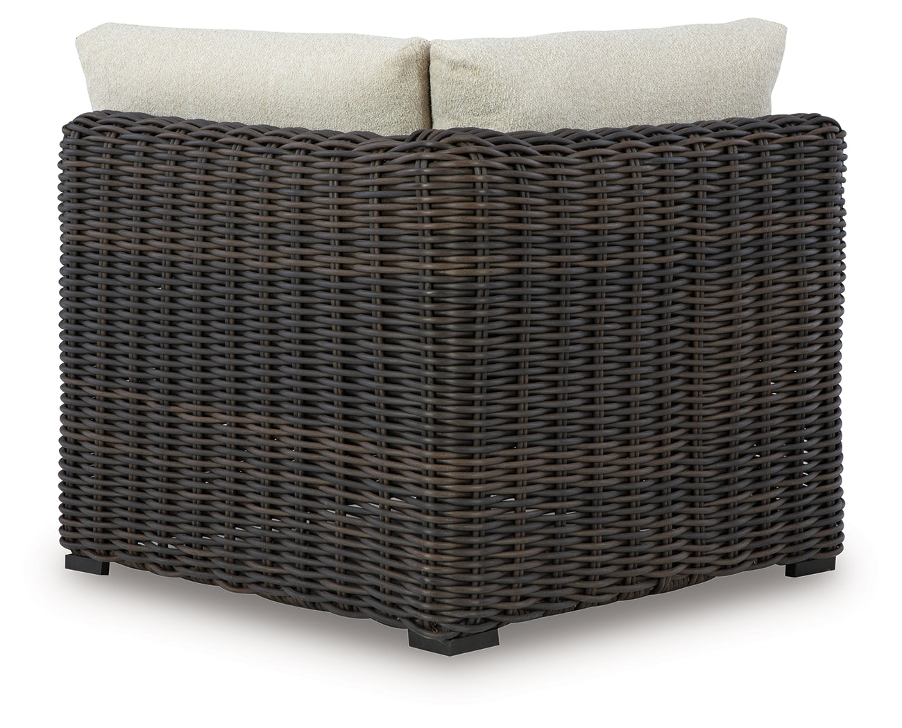 Warmstead Furniture - Ashley Furniture - Kimora Outdoor - Swivel Lounge Chair w/Cushion / Beige/Dark Brown - P711-810