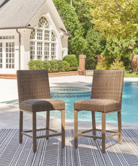 Warmstead Furniture - Ashley Furniture - Walton Bridge Outdoor - Barstool (Set of 2) / Driftwood - P749-130