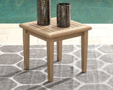Warmstead Furniture - Ashley Furniture - Gerianne Outdoor - Square End Table / Grayish Brown - P805-702
