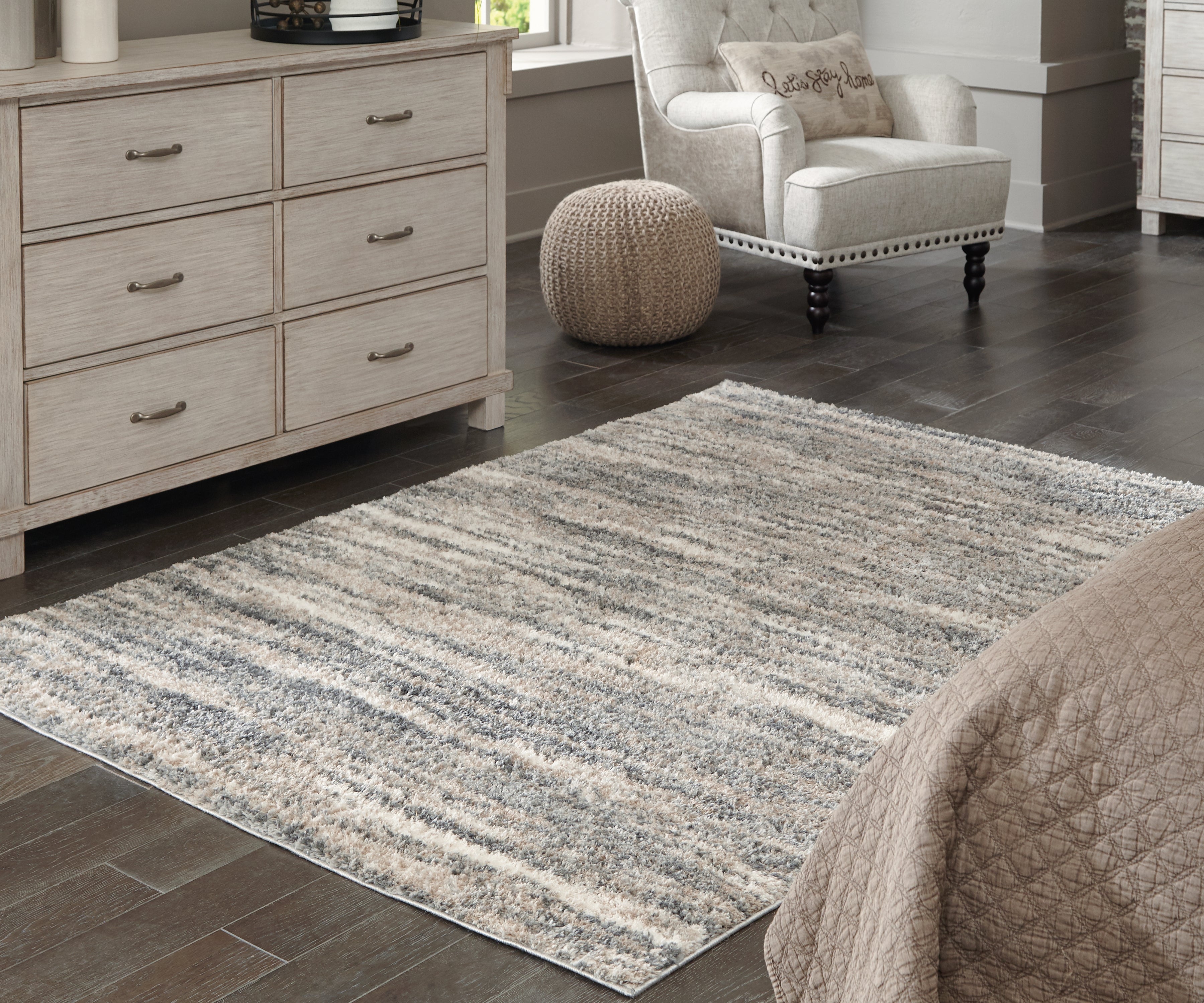Warmstead Furniture - Ashley Furniture - Gizela Rug - 5'3" x 7'3" Rug / Ivory/Beige/Gray - R404862