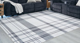 Warmstead Furniture - Ashley Furniture - Kaidlow Rug - 7'7" x 9'8" Washable Rug / Gray/Cream - R405911