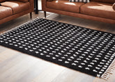 Warmstead Furniture - Ashley Furniture - Minston Rug - 5' x 7' Rug / Black/White - R405952