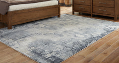 Warmstead Furniture - Ashley Furniture - Langrich Rug - 5'3" x 7'3" Rug / Blue/Gray/Cream - R406132