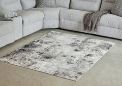 Warmstead Furniture - Ashley Furniture - Langwell Rug - 10' x 14' Rug / Black/Gray/White - R406780