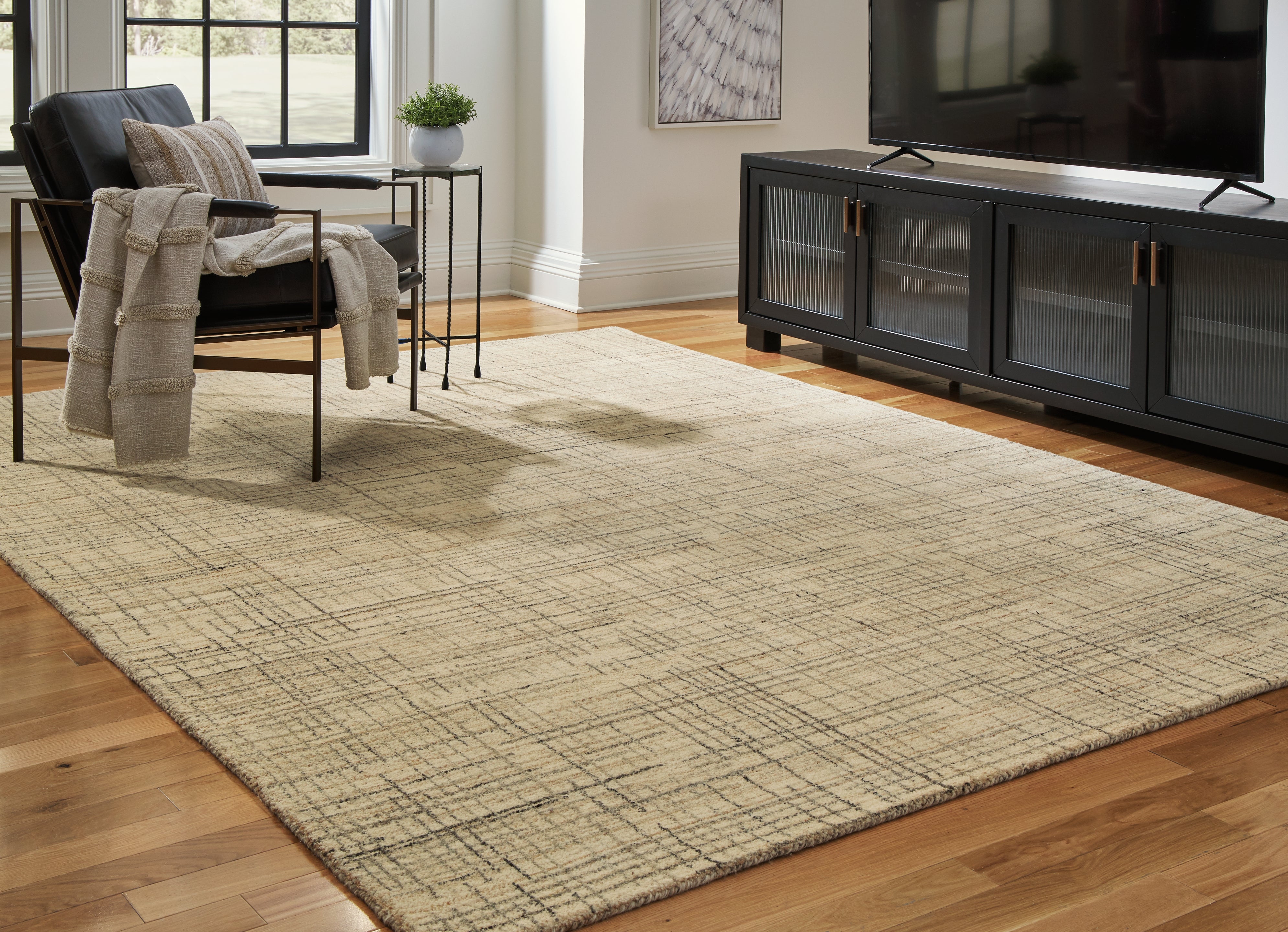 Warmstead Furniture - Ashley Furniture - Janston Rug - 5' x 7' Rug / Ivory/Gray/Tan - R406862