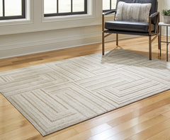 Warmstead Furniture - Ashley Furniture - Darmondard Rug - 8' x 10' Rug / Cream/Taupe - R406941