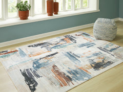 Warmstead Furniture - Ashley Furniture - Hessland Rug - 5' x 7' Washable Rug / Multi - R407052