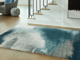 Warmstead Furniture - Ashley Furniture - Brentward Rug - 5' x 7' Rug / Blue/Gray/Ivory - R407082