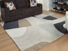 Warmstead Furniture - Ashley Furniture - Edrickhill Rug - 8' x 10' Rug / Grayish Teal/Taupe/Cream - R407121