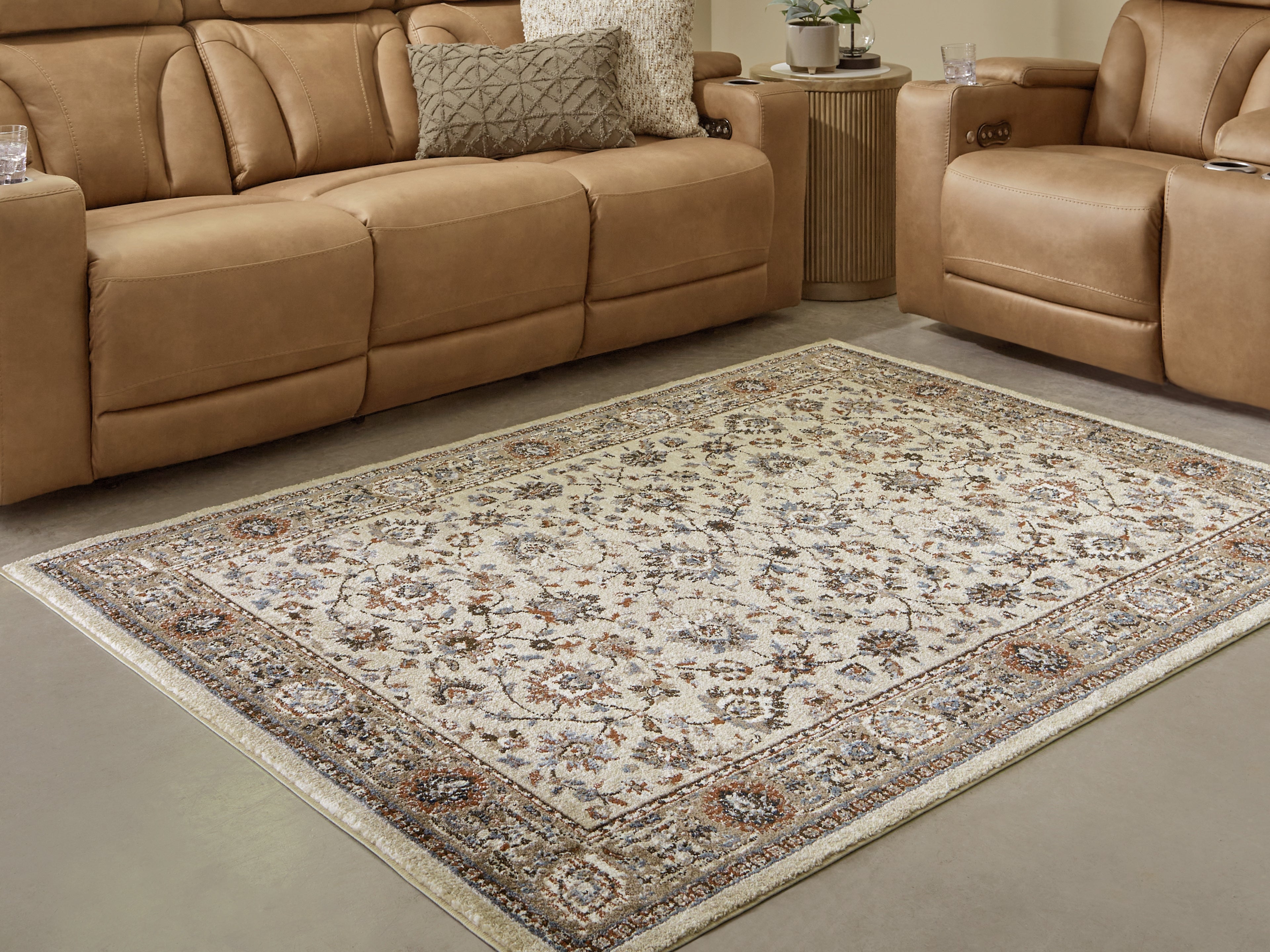 Warmstead Furniture - Ashley Furniture - Beritham Rug - Large Rug / Blue/Brown/Beige - R407261