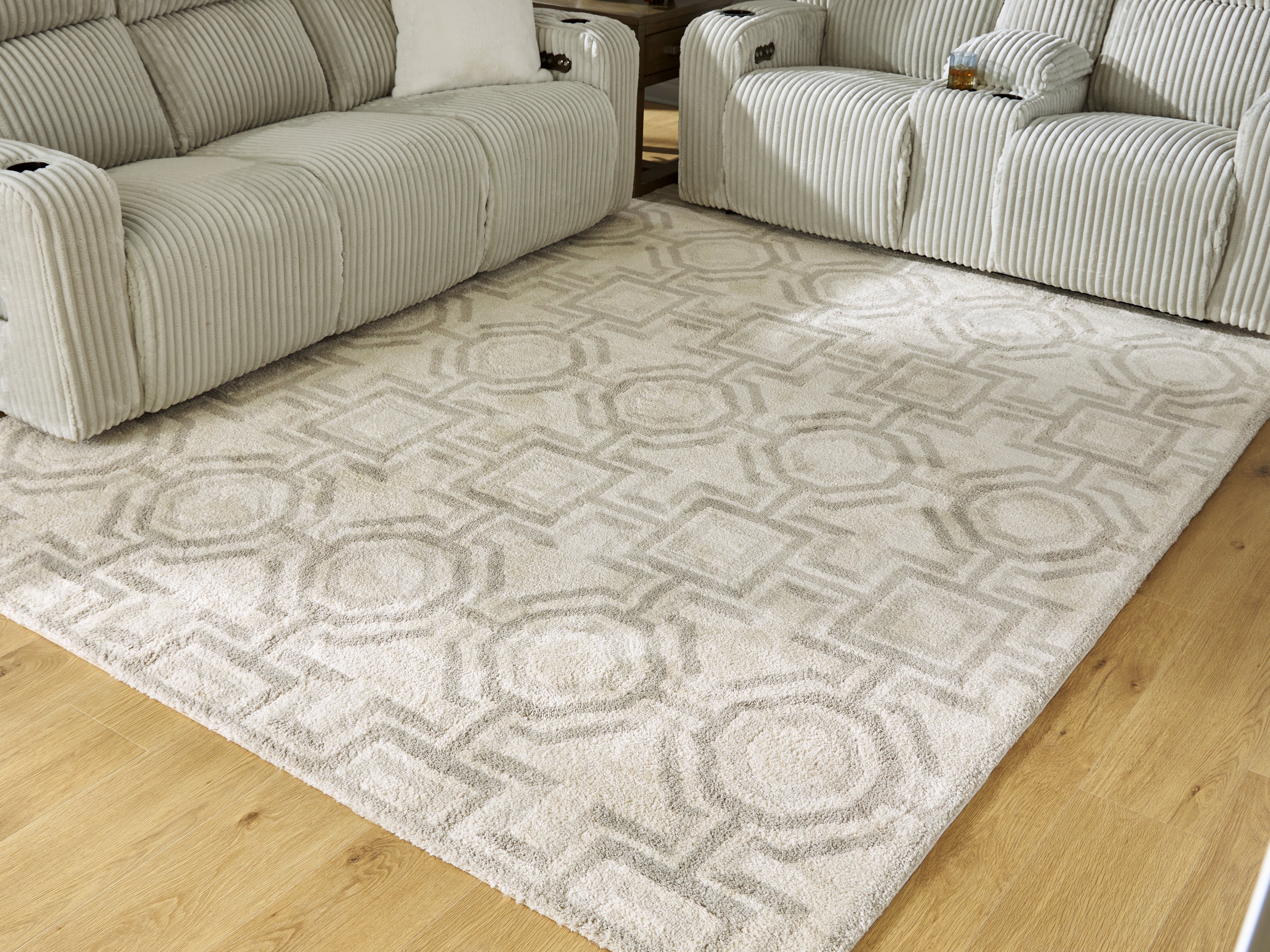 Warmstead Furniture - Ashley Furniture - Maconville Rug - Medium Rug / Ivory/Gray - R407322
