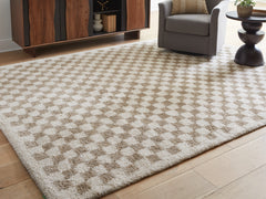 Warmstead Furniture - Ashley Furniture - Karamen Rug - Large Rug / Taupe/Ivory - R407341