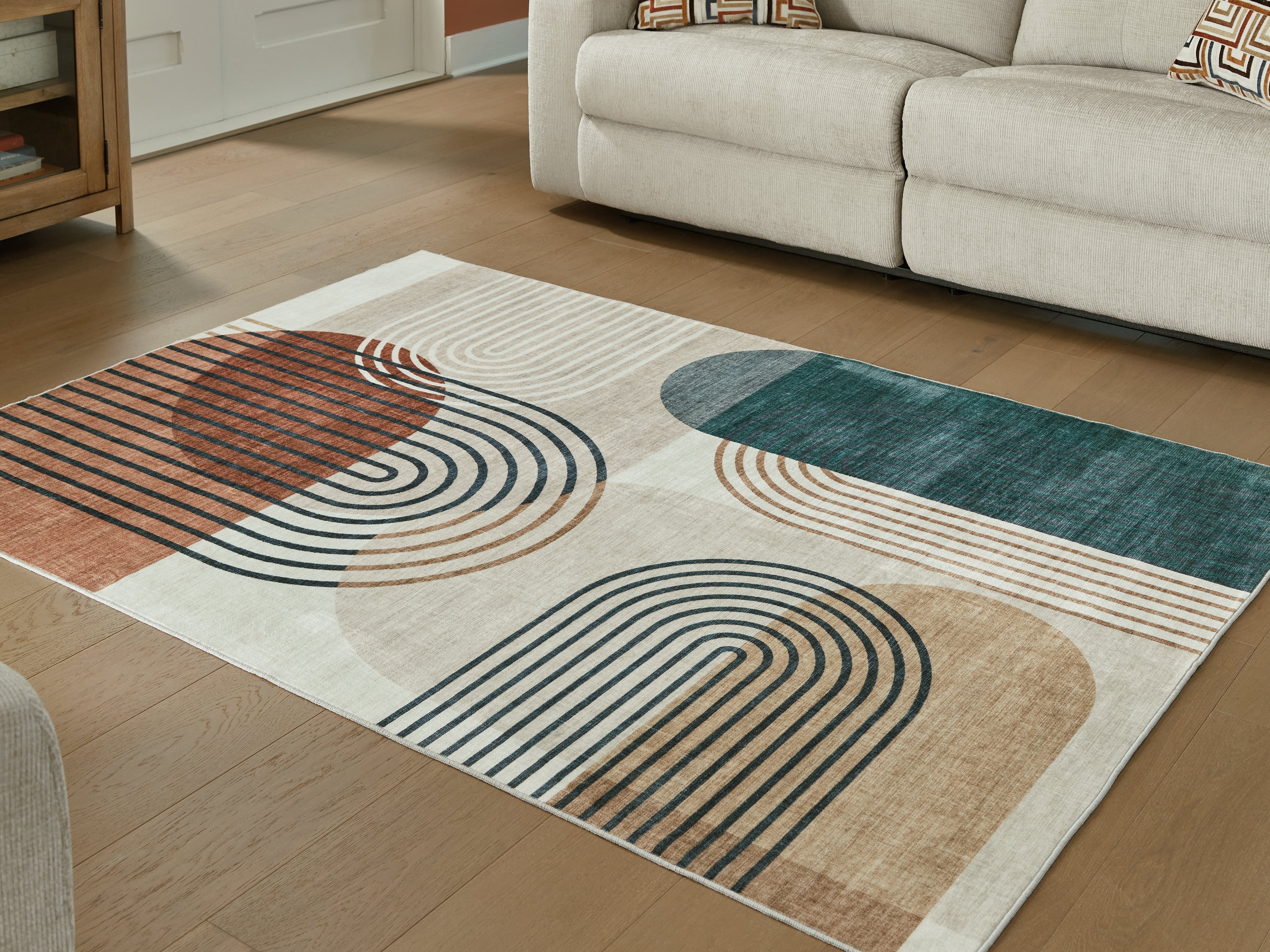 Warmstead Furniture - Ashley Furniture - Farrendale Rug - Washable 5' x 7' Area Rug / Multi - R407382