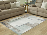 Warmstead Furniture - Ashley Furniture - Larkport Rug - Washable 8' x 10' Area Rug / Cream/Brown/Gray - R407411