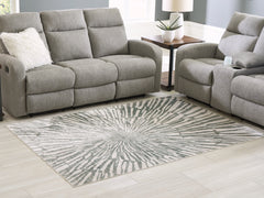 Warmstead Furniture - Ashley Furniture - Verland Rug - Washable 7'6" x 9'6" Area Rug / Gray/White - R407431