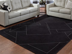 Warmstead Furniture - Ashley Furniture - Marav Rug - 5' x 7' Area Rug / Black/White - R407532
