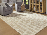 Warmstead Furniture - Ashley Furniture - Lisgrove Rug - 7'8" x 10' Area Rug / Tan/Brown/White - R407711