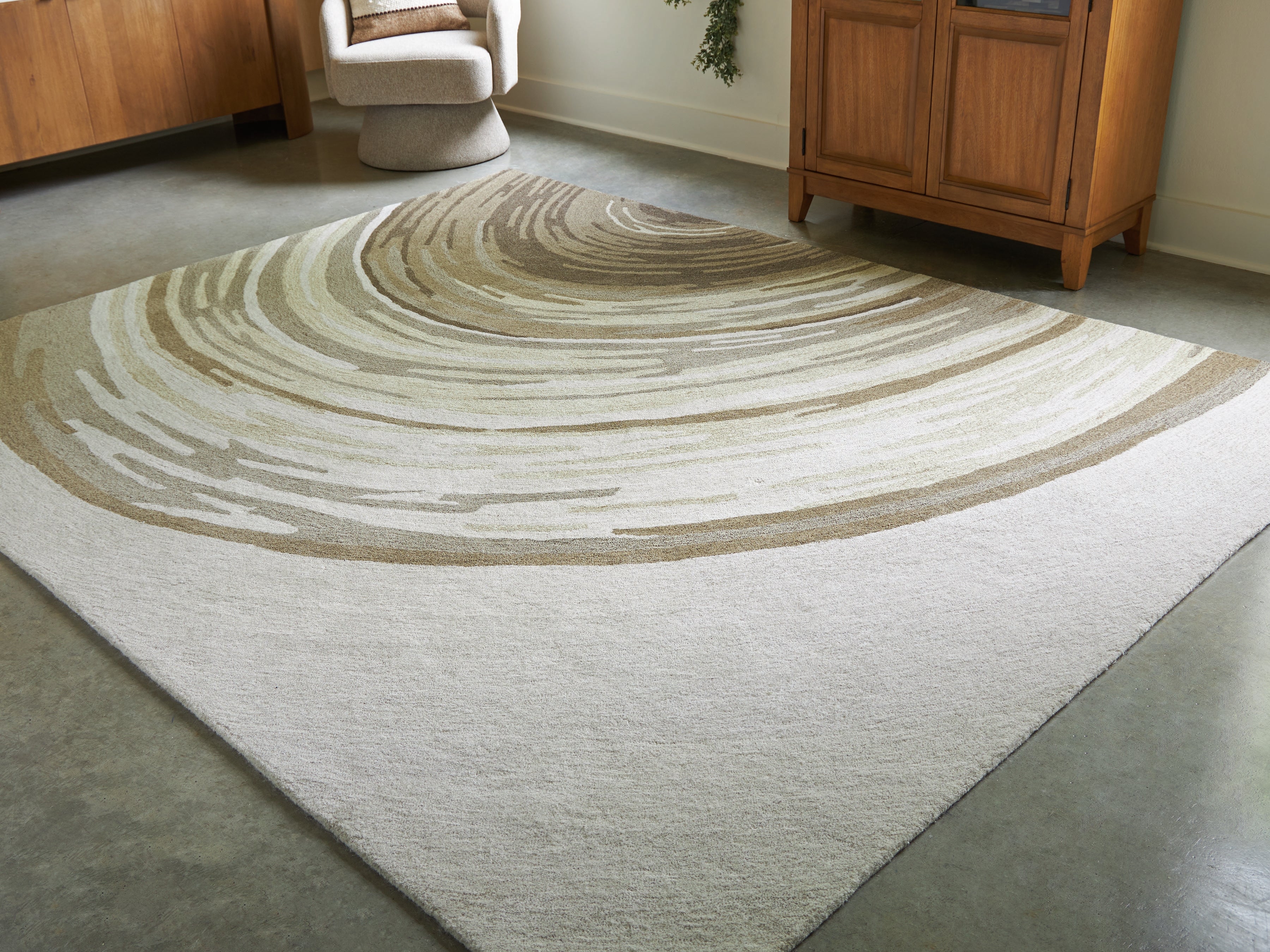 Warmstead Furniture - Ashley Furniture - Rizwana Rug - 7'6" x 10' Area Rug / Ivory/Brown/Gray - R407761