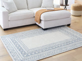 Warmstead Furniture - Ashley Furniture - Azelhurst Rug - 5' x 7' Area Rug / Blue/Ivory/Gray - R407852