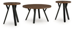Warmstead Furniture - Ashley Furniture - Elbrynn Table (Set of 3) - Occasional Table Set (3/CN) / Brown/Black - T153-13