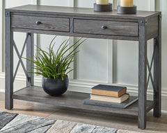 Warmstead Furniture - Ashley Furniture - Freedan Sofa/Console Table - Console Sofa Table / Grayish Brown - T175-4
