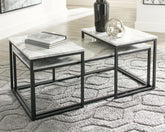 Warmstead Furniture - Ashley Furniture - Donnesta Table (Set of 3) - Occasional Table Set (3/CN) / Gray/Black - T182-13