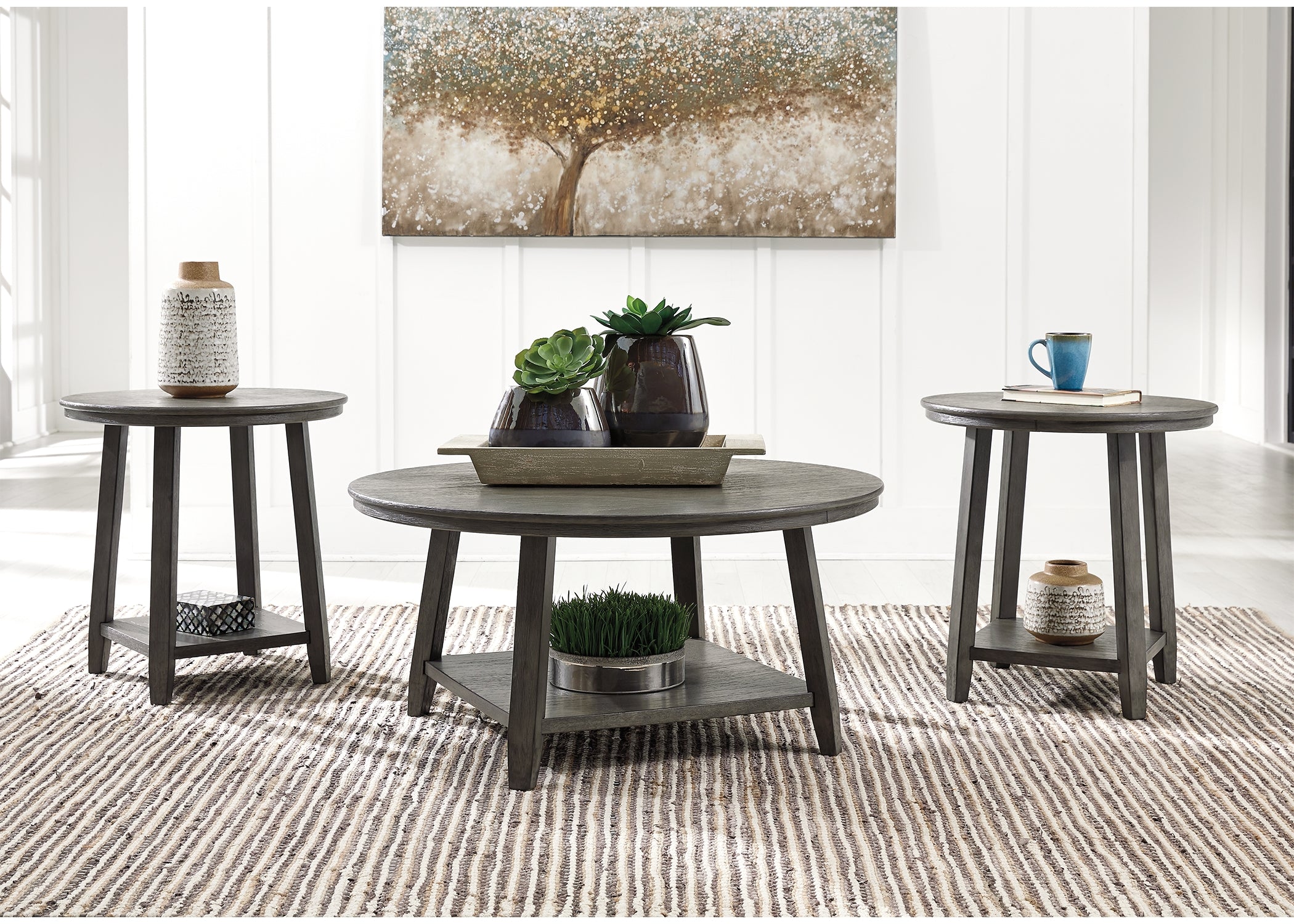 Warmstead Furniture - Ashley Furniture - Caitbrook Table (Set of 3) - Occasional Table Set (3/CN) / Gray - T188-13