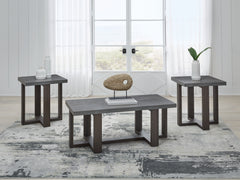 Warmstead Furniture - Ashley Furniture - Dynnford Table (Set of 3) - Occasional Table Set (3/CN) / Gray/Brown - T216-13
