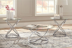 Warmstead Furniture - Ashley Furniture - Hollynyx Table (Set of 3) - Occasional Table Set (3/CN) / Chrome Finish - T270-13
