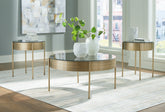 Warmstead Furniture - Ashley Furniture - Jettaya Table (Set of 3) - Occasional Table Set (3/CN) / Brushed Brass - T285-13