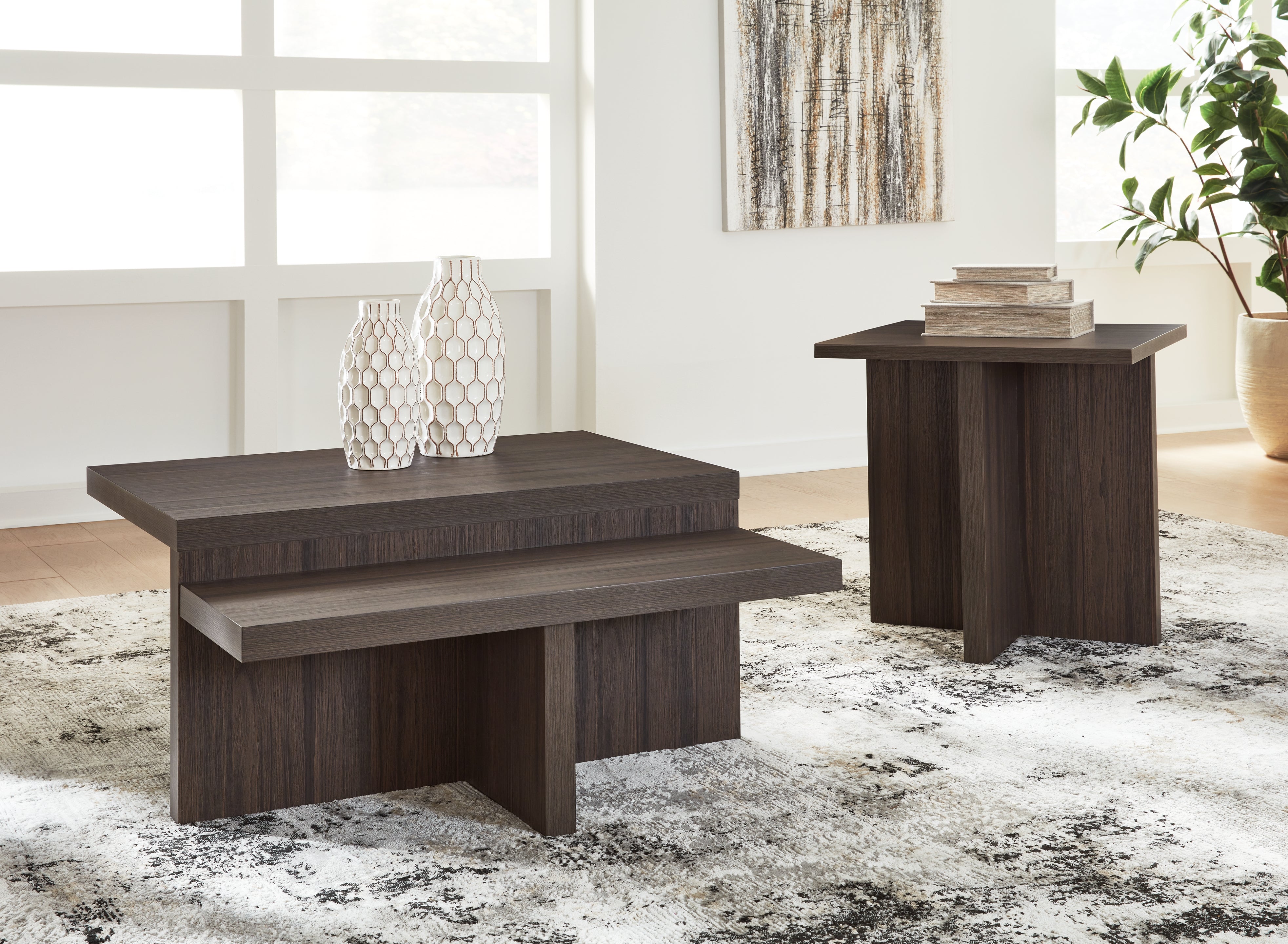 Warmstead Furniture - Ashley Furniture - Zendex Table (Set of 2) - Occasional Table Set (Set of 2) / Brown - T304-12
