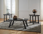 Warmstead Furniture - Ashley Furniture - Noorbrook Table (Set of 3) - Occasional Table Set (3/CN) / Black/Pewter - T351-13