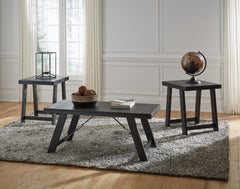 Warmstead Furniture - Ashley Furniture - Noorbrook Table (Set of 3) - Occasional Table Set (3/CN) / Black/Pewter - T351-13