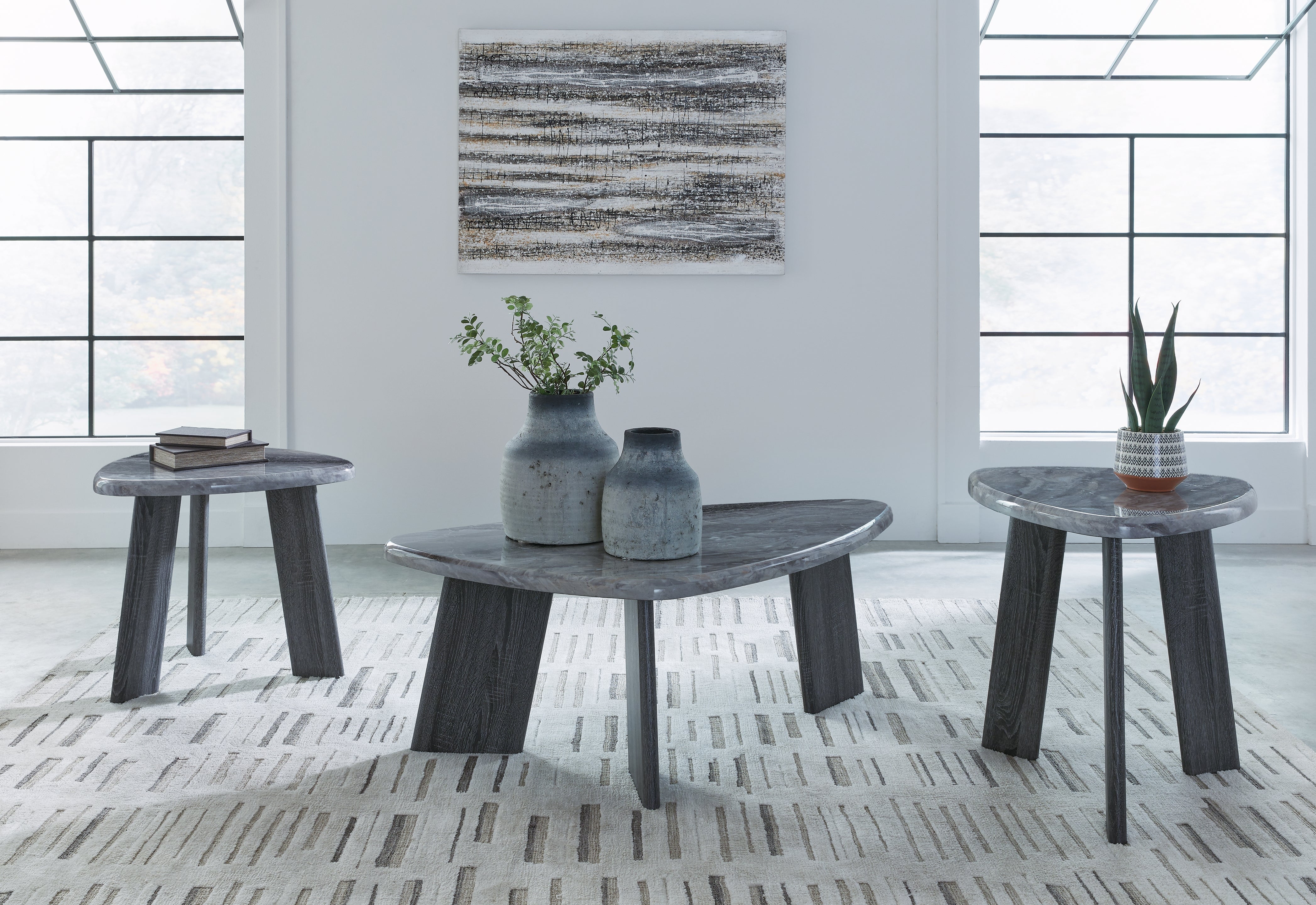 Warmstead Furniture - Ashley Furniture - Bluebond Table (Set of 3) - Occasional Table Set (3/CN) / Gray - T390-13