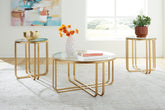 Warmstead Furniture - Ashley Furniture - Milloton Table (Set of 3) - Occasional Table Set (3/CN) / Gold - T398-13
