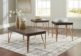 Warmstead Furniture - Ashley Furniture - Bandyn Table (Set of 3) - Occasional Table Set (3/CN) / Brown/Champagne - T404-13