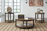 Warmstead Furniture - Ashley Furniture - Roybeck Table (Set of 3) - Occasional Table Set (3/CN) / Light Brown/Bronze - T411-13
