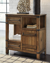 Warmstead Furniture - Ashley Furniture - Roybeck Accent Cabinet - Accent Cabinet / Light Brown/Bronze - T411-40