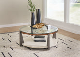 Warmstead Furniture - Ashley Furniture - Frazwa Coffee Table - Round Cocktail Table / Multi - T432-8