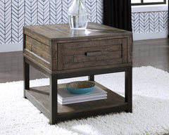 Warmstead Furniture - Ashley Furniture - Johurst End Table - Rectangular End Table / Grayish Brown - T444-3