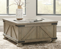 Warmstead Furniture - Ashley Furniture - Aldwin Coffee Table With Storage - Cocktail Table with Storage / Gray - T457-20
