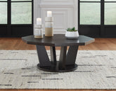 Warmstead Furniture - Ashley Furniture - Chasinfield Coffee Table - Octagon Cocktail Table / Dark Brown - T458-8