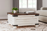 Warmstead Furniture - Ashley Furniture - Wystfield Coffee Table - Cocktail Table with Storage / White/Brown - T459-20
